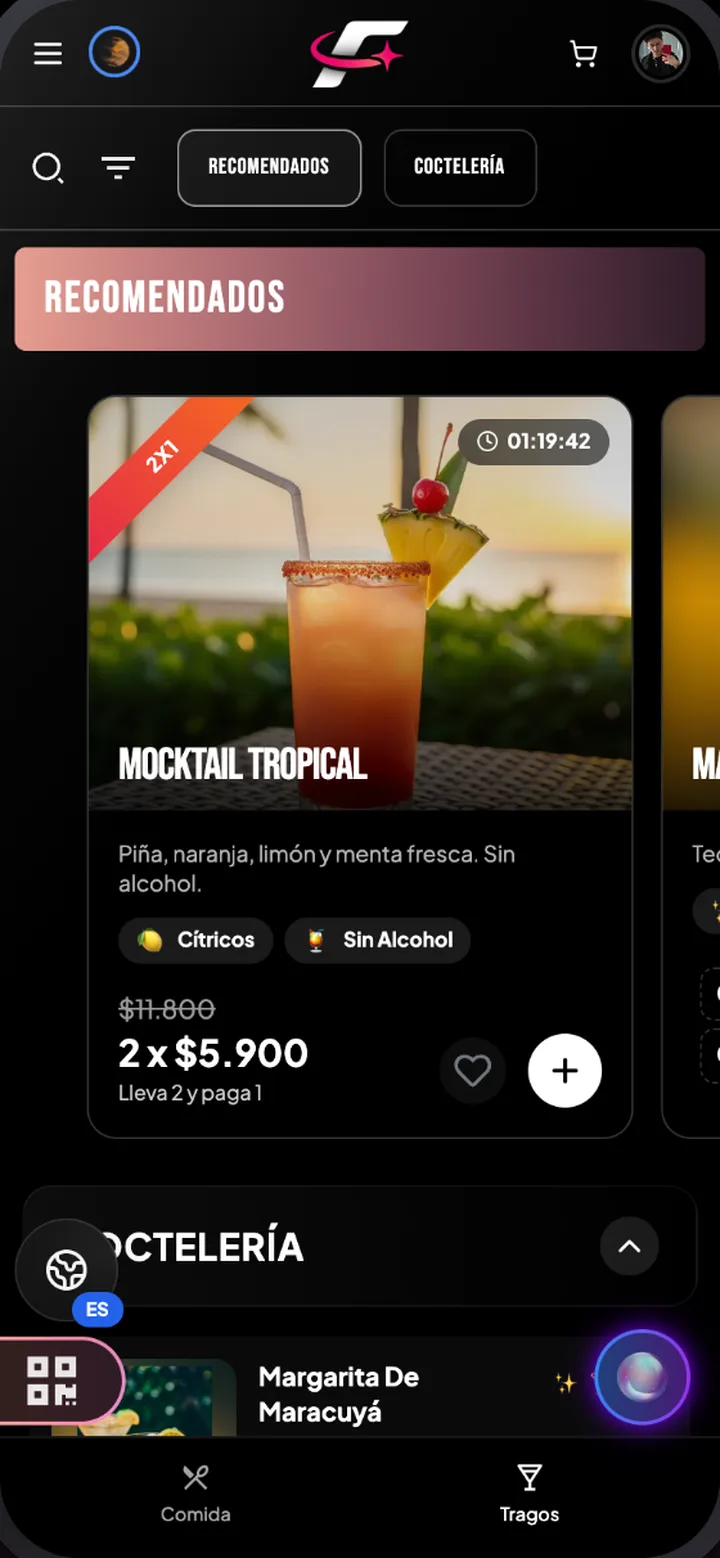 Carta de cocteler&iacute;a