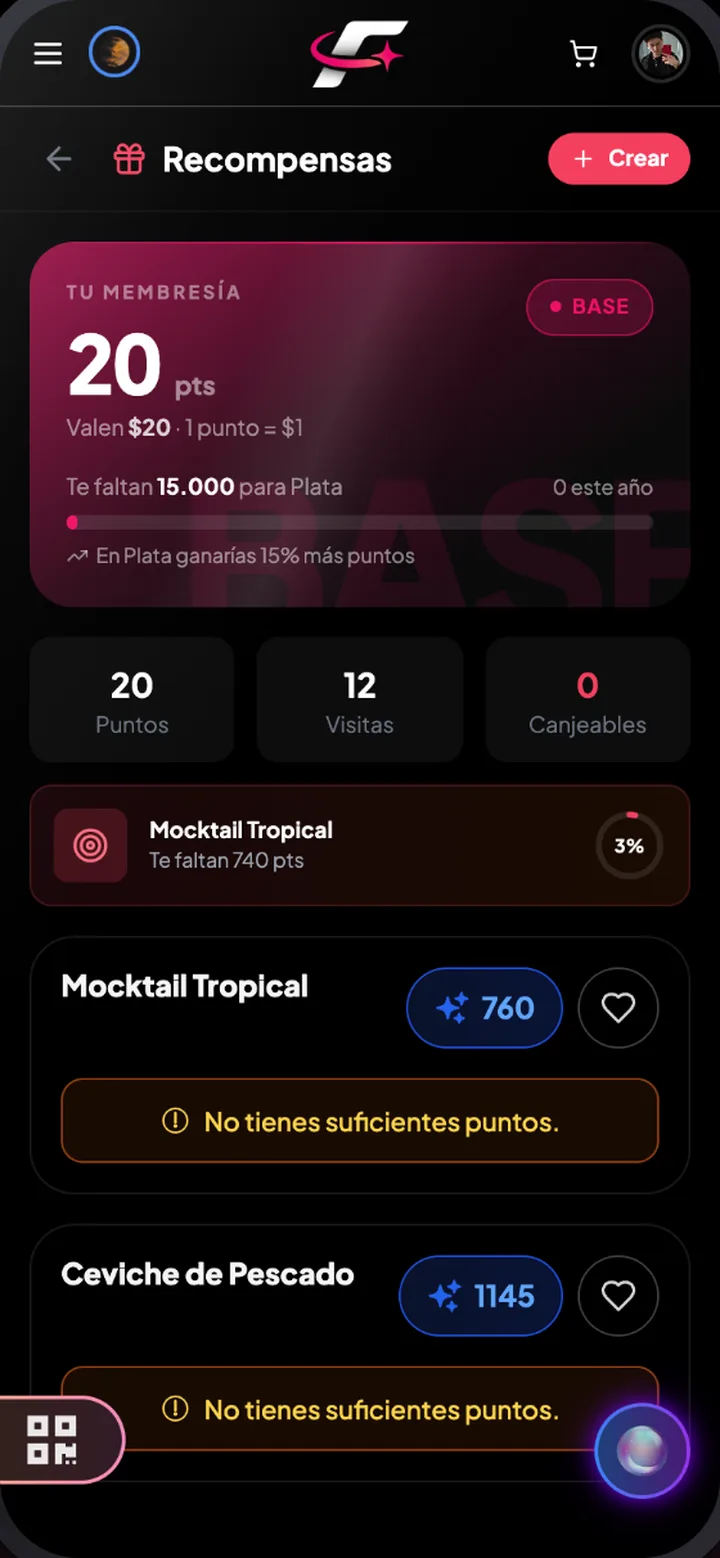 Cat&aacute;logo de recompensas del club